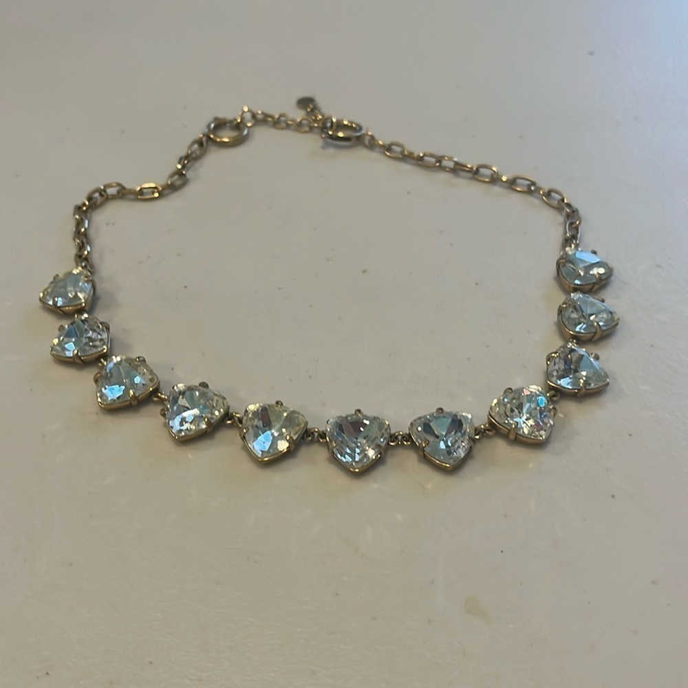 Stella & Dot. Crystal necklace. Sommervell layering necklace. Brushed Goldtone